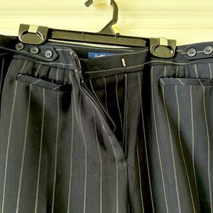 Ladies Dress Pant Suit Black with Gold Stripe
